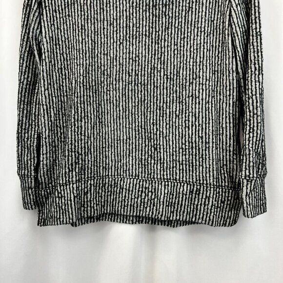Nally & Millie Womens Cowl Neck Sweater Black/Gray Striped Size Medium - Picture 3 of 7